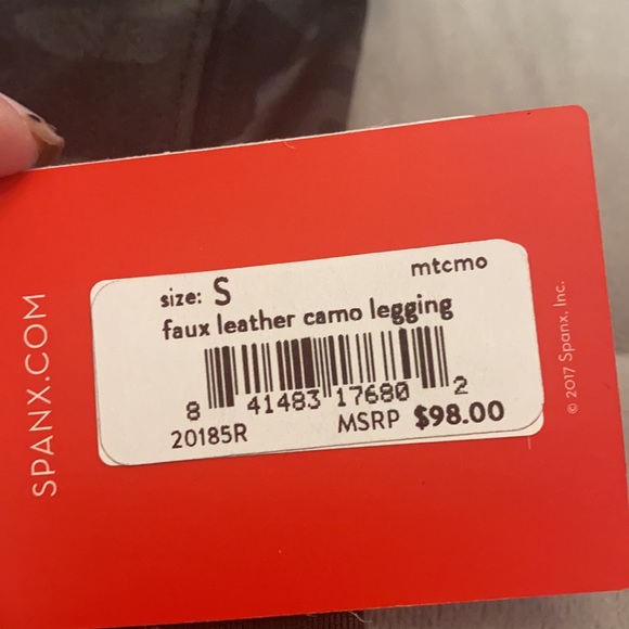 NEW WITH TAGS, Spanx faux leather camo leggings - Picture 3 of 4